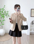 Button Down Round Neckline Blazer